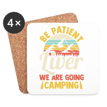 Camping, Vie de campement Vie de campement dans la forêt - Dessous de verre (lot de 4) - blanc - Devant