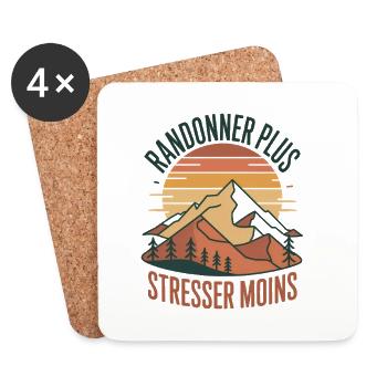 Hike More Stress Less - Coasters (set of 4) - white - Front