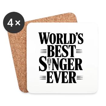 Meilleur chanteur du monde de tous les temps - Dessous de verre (lot de 4) - blanc - Devant
