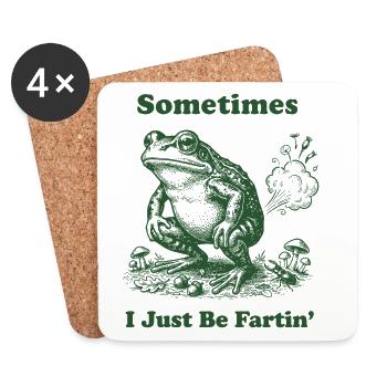 Frog Humor: I Be Fartin' - Coasters (set of 4) - white - Front