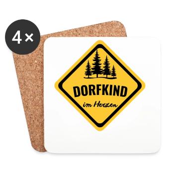 Dorfkind im Herzen – Heimat auf dem Land - Untersetzer (4er-Set) - Weiß - Vorne