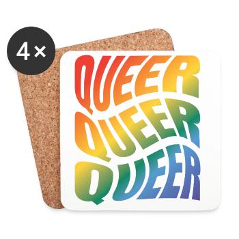 -2026-_LGBTQ_Queer_Queer_Queer_5 - Untersetzer (4er-Set) - Weiß - Vorne