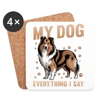 Shetland Sheepdog Sheltie Dog Breed - Untersetzer (4er-Set) - Weiß - Vorne