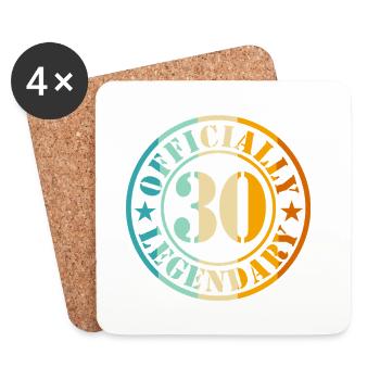 30e anniversaire 30 ans Homme Femme Niveau 30 - Dessous de verre (lot de 4) - blanc - Devant