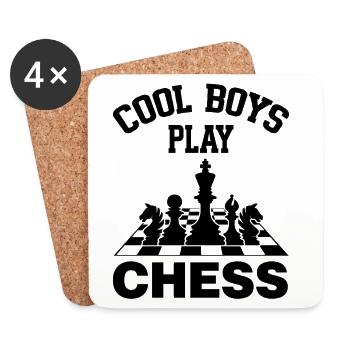 Cool Boys play Chess coole Jungs spielen Schach - Coasters (set of 4) - white - Front