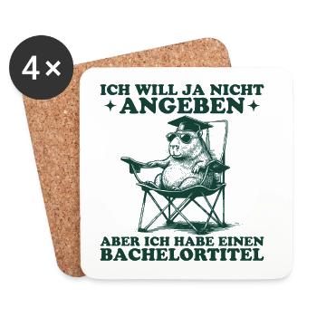Bachelortitel Capybara mit Bachelor Abschluss - Untersetzer (4er-Set) - Weiß - Vorne