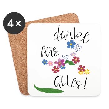 Danke für alles - Untersetzer (4er-Set) - Weiß - Vorne