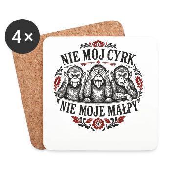 Nie Mój Cyrk - Coasters (set of 4) - white - Front