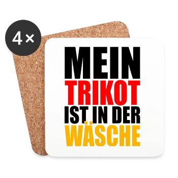 Mein Trikot ist in der Wäsche - Untersetzer (4er-Set) - Weiß - Vorne