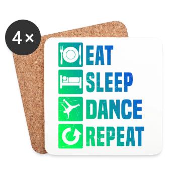 Geschenkidee für einen Breakdancer mit Streetdance - Untersetzer (4er-Set) - Weiß - Vorne