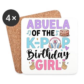 Abuela de la fille d’anniversaire K-Pop - Dessous de verre (lot de 4) - blanc - Devant