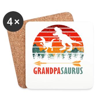 Grandpasaurus Grandpa Dinosaurier lustiges Familiengeschenk - Untersetzer (4er-Set) - Weiß - Vorne