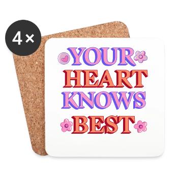 Your heart knows best - Coasters (set of 4) - white - Front