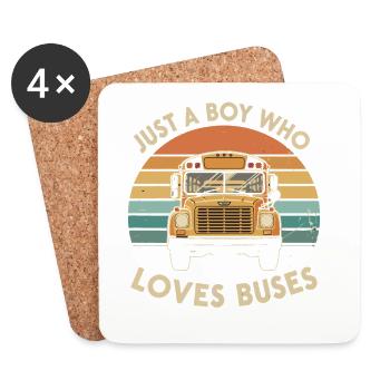 Only one boy loves buses - Coasters (set of 4) - white - Front