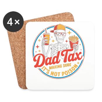 Dad Tax Snack Skeleton - Coasters (set of 4) - white - Front
