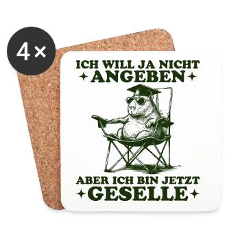 Bestandene Ausbildung Nicht Angeben Geselle - Untersetzer (4er-Set) - Weiß - Vorne