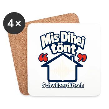 Mis Dihei tönt Schwiizerdütsch, Swiss German Pride - Coasters (set of 4) - white - Front