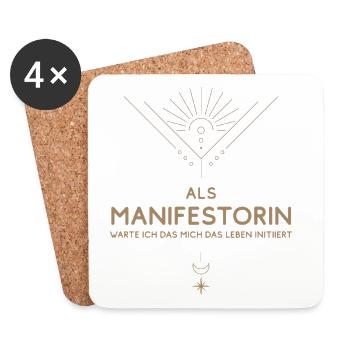 Manifestorin: wartet auf das Leben - Untersetzer (4er-Set) - Weiß - Vorne