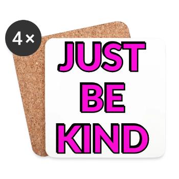 Sei einfach freundlich, pinker Text - Untersetzer (4er-Set) - Weiß - Vorne
