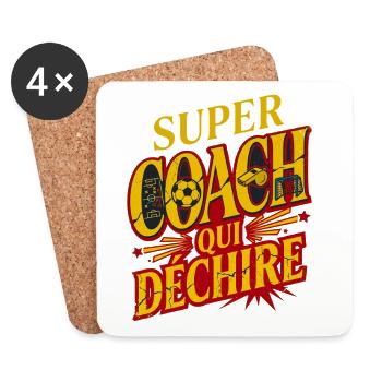 Super Coach Football Qui Déchire - Dessous de verre (lot de 4) - blanc - Devant