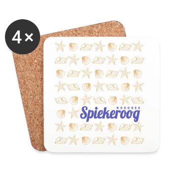 Spiekeroog Ostfriesland Deutschland Insel Souvenir - Untersetzer (4er-Set) - Weiß - Vorne