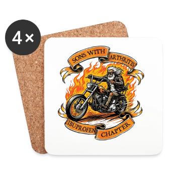 Sons With Arthritis Ibuprofen Chapter Biker - Coasters (set of 4) - white - Front