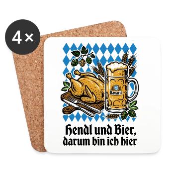 Tente de bière Bavière | Poulet et bière, c’est pour ça que je suis là - Dessous de verre (lot de 4) - blanc - Devant