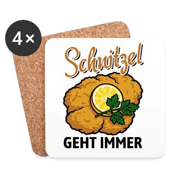 Schnitzel geht immer | mit Zitrone und Petersilie - Untersetzer (4er-Set) - Weiß - Vorne
