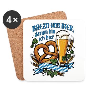 Pretzels and Beer | Bayern Vibes - Coasters (set of 4) - white - Front