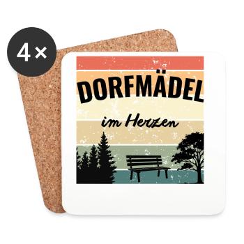 Heimat ist, wo mein Dorf ist - Untersetzer (4er-Set) - Weiß - Vorne