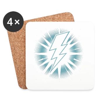Lightning Lightning Thunderstorm Current Storm - Coasters (set of 4) - white - Front