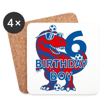 6 ANS D’ANNIVERSAIRE GARÇON FOOTBALL 6E ANNIVERSAIRE - Dessous de verre (lot de 4) - blanc - Devant