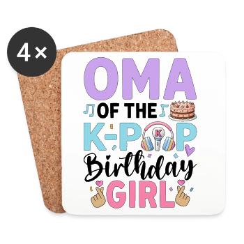 Oma of The K-Pop Birthday Girl - Coasters (set of 4) - white - Front