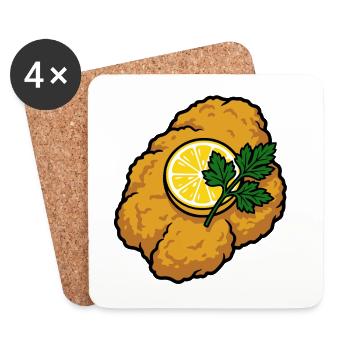Schnitzel geht immer | mit Zitrone und Petersilie - Untersetzer (4er-Set) - Weiß - Vorne