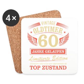 60. Geburtstag Mann Frau Limited Edition 1966 60 - Untersetzer (4er-Set) - Weiß - Vorne