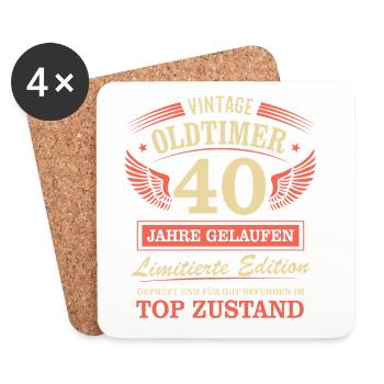 40. Geburtstag Mann Frau Limited Edition 1986 40 - Untersetzer (4er-Set) - Weiß - Vorne