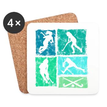 Hockey sur gazon Hockey en salle pour femmes filles - Dessous de verre (lot de 4) - blanc - Devant