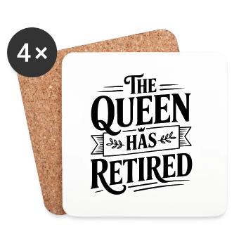 La Reine a pris sa retraite - Dessous de verre (lot de 4) - blanc - Devant