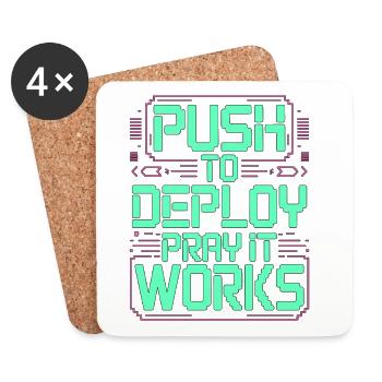 Développeur d’applications mobiles pousse à déployer un programmeur - Dessous de verre (lot de 4) - blanc - Devant