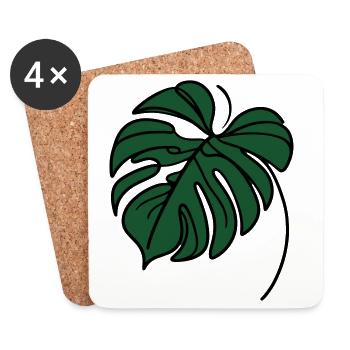 Monstera - Coasters (set of 4) - white - Front