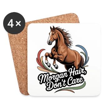 Illustration de cheval Morgan Hair et Not Care - Dessous de verre (lot de 4) - blanc - Devant