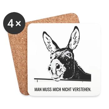 Man muss mich nicht verstehen. - Untersetzer (4er-Set) - Weiß - Vorne