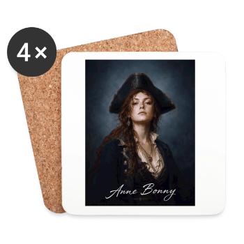 Anne Bonny Piratin Portrait - Untersetzer (4er-Set) - Weiß - Vorne