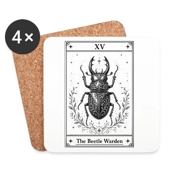 Le Gardien des Scarabées | Nature des cartes de tarot - Dessous de verre (lot de 4) - blanc - Devant