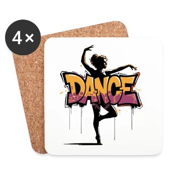 Street Art Dance Silhouette for Dance Lovers - Coasters (set of 4) - white - Front