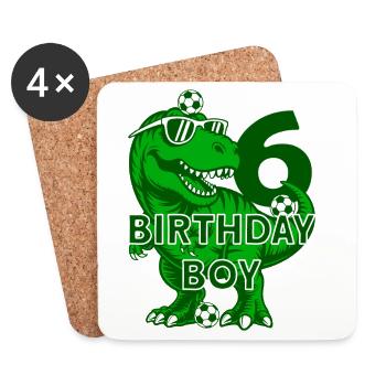 6 ANS D’ANNIVERSAIRE GARÇON FOOTBALL 6E ANNIVERSAIRE - Dessous de verre (lot de 4) - blanc - Devant