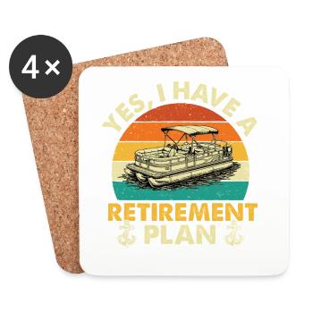 Altersvorsorgeplan Pontoon Lake Life Kapitän - Untersetzer (4er-Set) - Weiß - Vorne