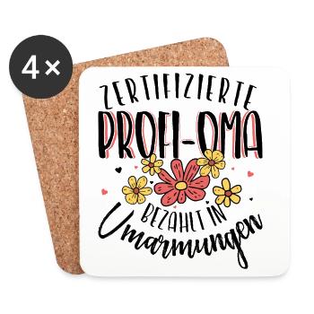 Designer floral professionnel certifié Granny Hugs - Dessous de verre (lot de 4) - blanc - Devant