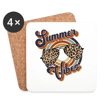 Summer Vibes Leopard Shades - Untersetzer (4er-Set) - Weiß - Vorne