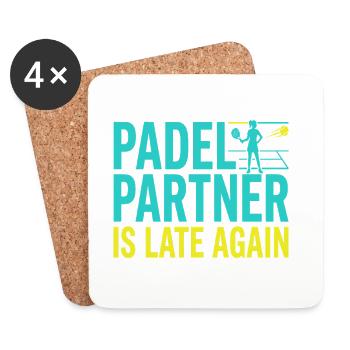 Padel-mädchen Padel-spieler Padel-tennis-geschenk - Untersetzer (4er-Set) - Weiß - Vorne